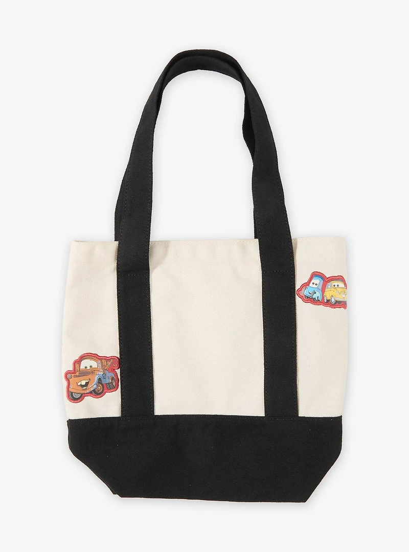 Disney Pixar Cars Lightning McQueen Black Mini Canvas Tote with Patches - BoxLunch Exclusive