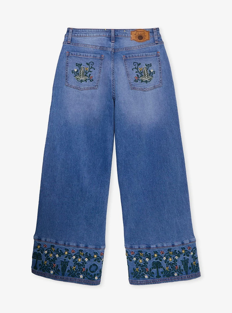 the Lord of Rings Embroidered Women's Plus Denim High-Waisted Wide Leg Jeans - BoxLunch Exclusive