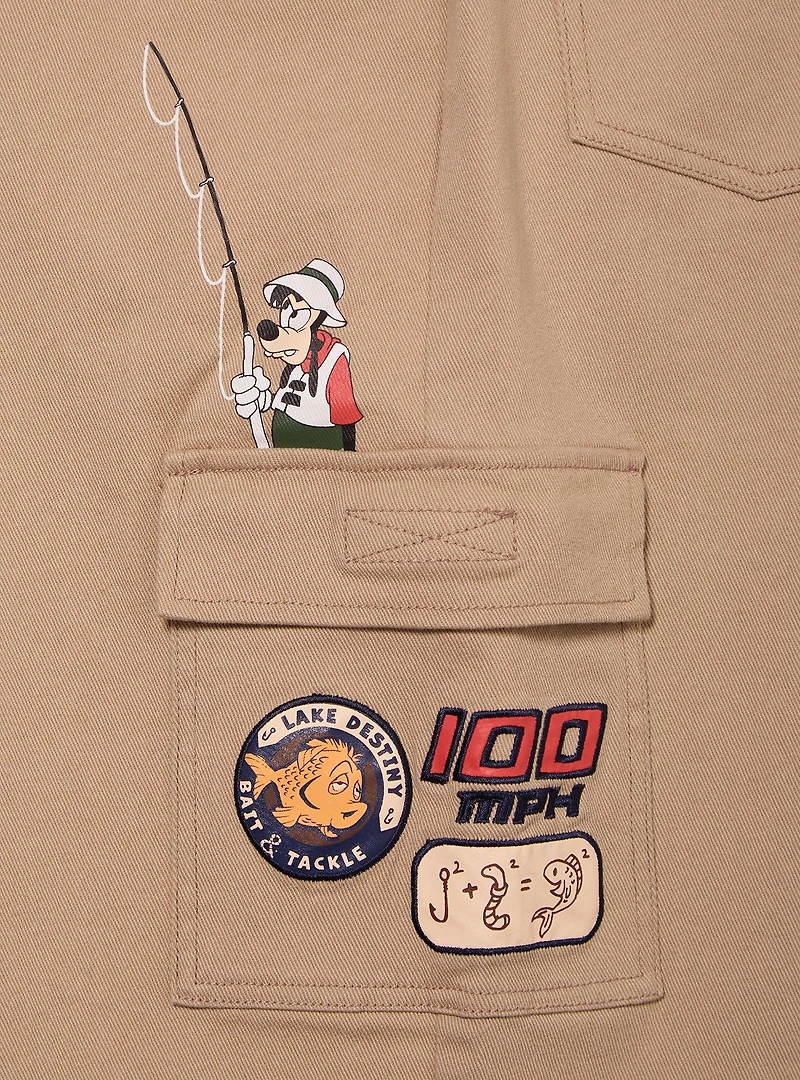Disney A Goofy Movie Embroidered Patches Women's Plus High-Waisted Cargo Pants - BoxLunch Exclusive