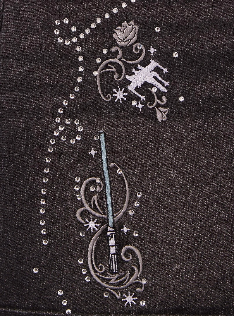 Star Wars Rebel Rhinestones Plus Denim Mini Skirt - BoxLunch Exclusive