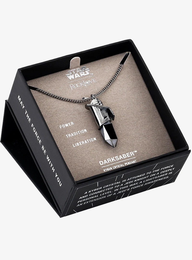 Star Wars X RockLove Darksaber Kyber Crystal Necklace