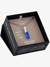 Star Wars X RockLove Padawan Ahsoka Tano Blue Kyber Crystal Necklace