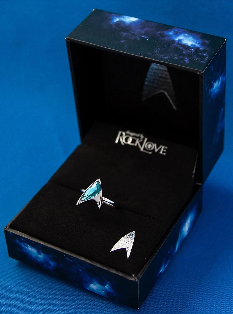 Star Trek X RockLove Crystal Delta Ring - Blue