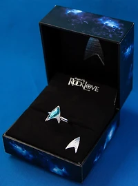 Star Trek X RockLove Crystal Delta Ring - Blue