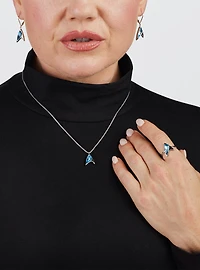 Star Trek X RockLove Crystal Delta Earrings - Blue