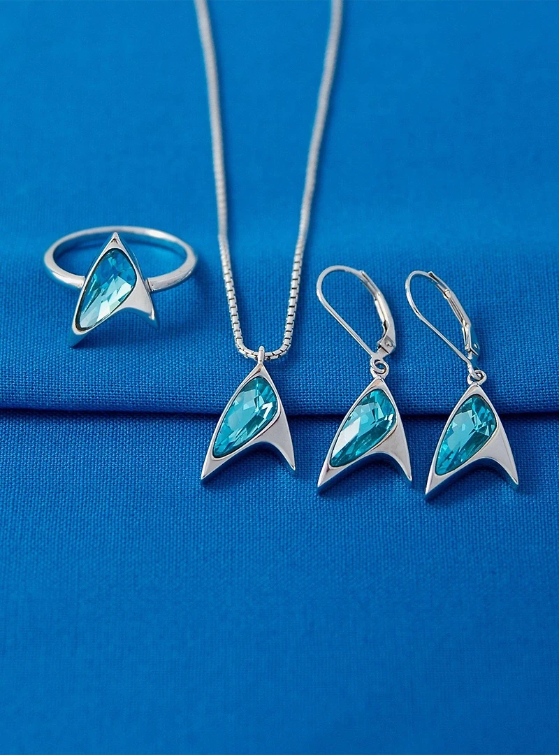 Star Trek X RockLove Crystal Delta Earrings - Blue