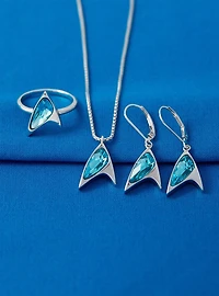 Star Trek X RockLove Crystal Delta Earrings - Blue
