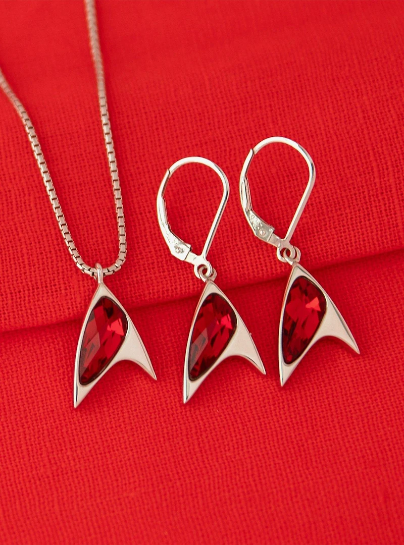 Star Trek X RockLove Crystal Delta Earrings - Red