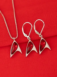 Star Trek X RockLove Crystal Delta Earrings - Red
