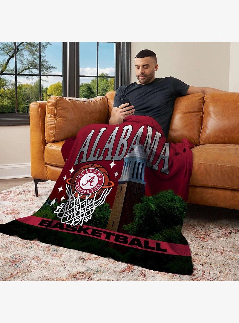 NCAA Alabama Crimson Tide BBall Love Silk Touch Throw Blanket