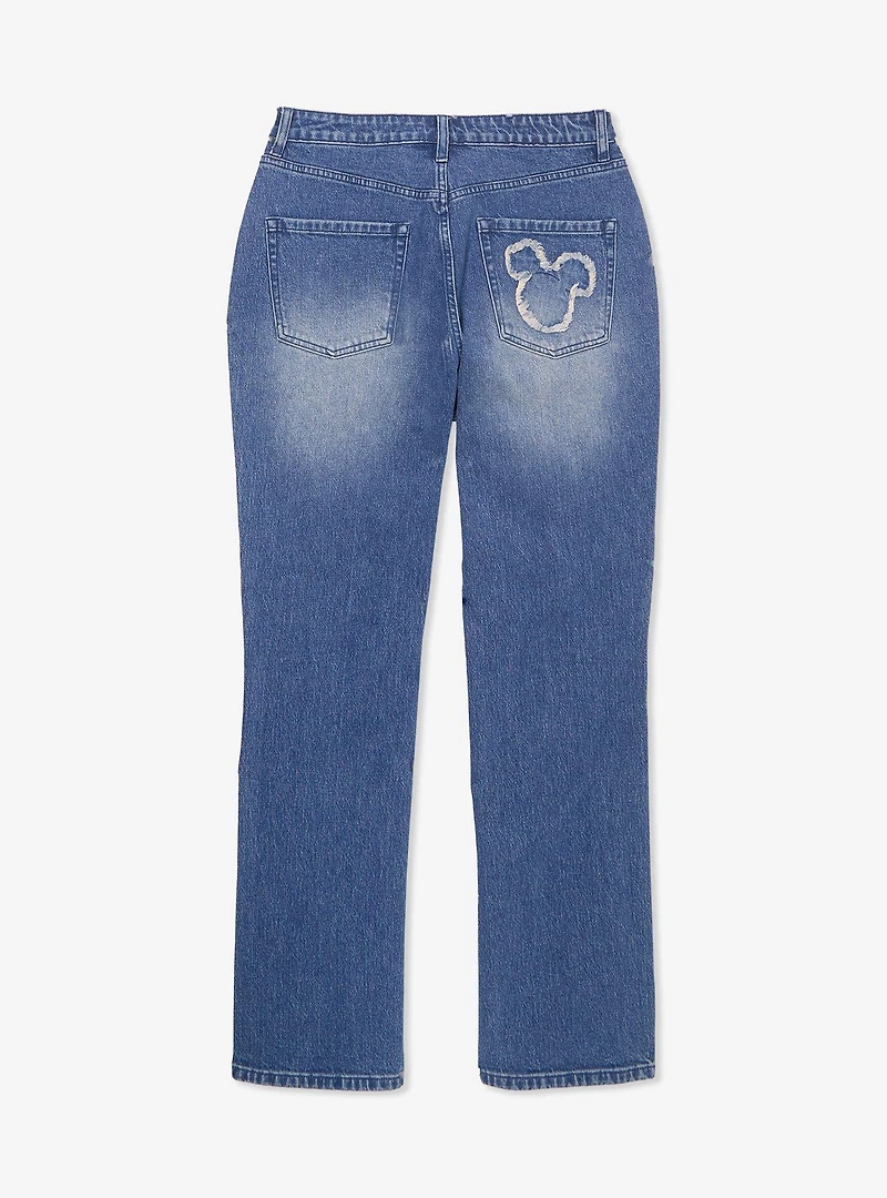 Disney Mickey Mouse Silhouette Denim Patch Women's Jeans - BoxLunch Exclusive