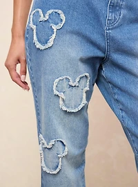 Disney Mickey Mouse Silhouette Denim Patch Women's Jeans - BoxLunch Exclusive