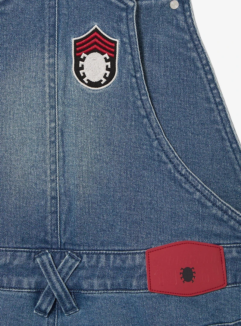 Marvel Spider-Man Embroidered Icons Women's Short Overalls - BoxLunch Exclusive