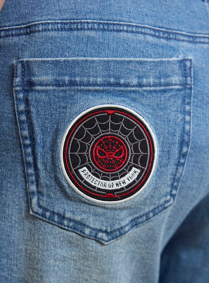 Marvel Spider-Man Embroidered Icons Women's Plus Short Overalls - BoxLunch Exclusive