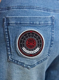 Marvel Spider-Man Embroidered Icons Women's Plus Short Overalls - BoxLunch Exclusive