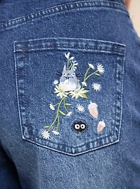 Studio Ghibli® My Neighbor Totoro Soot Sprites Floral Embroidered Women's High-Waisted Jeans - BoxLunch Exclusive