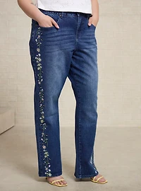 Studio Ghibli® My Neighbor Totoro Soot Sprites Floral Embroidered Women's Plus High-Waisted Jeans - BoxLunch Exclusive