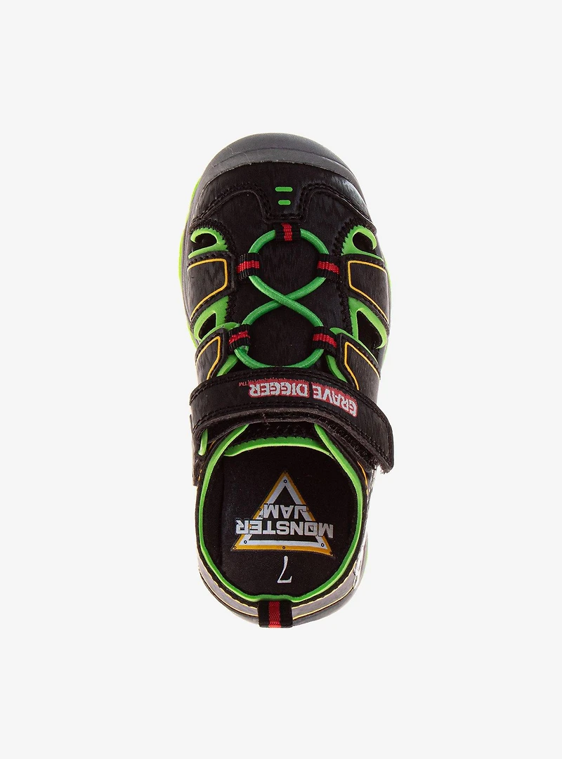 Monster Jam Boys Grave Digger Hook and Loop Toddler & Kids Sandals