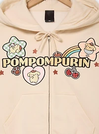 Sanrio Pompompurin Women's Cropped Zippered Hoodie - BoxLunch Exclusive