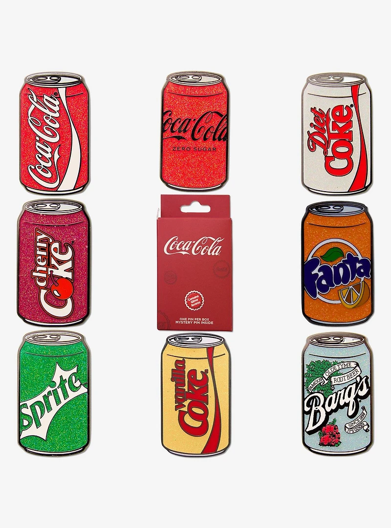 Coca-Cola Soft Drink Cans Mystery Enamel Pin Blind Box Series 2 Pack