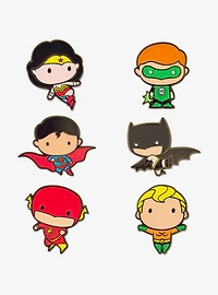 DC Comics Justice League Chibi Superheroes Mystery Enamel Pin Blind Box Series 2 Pack