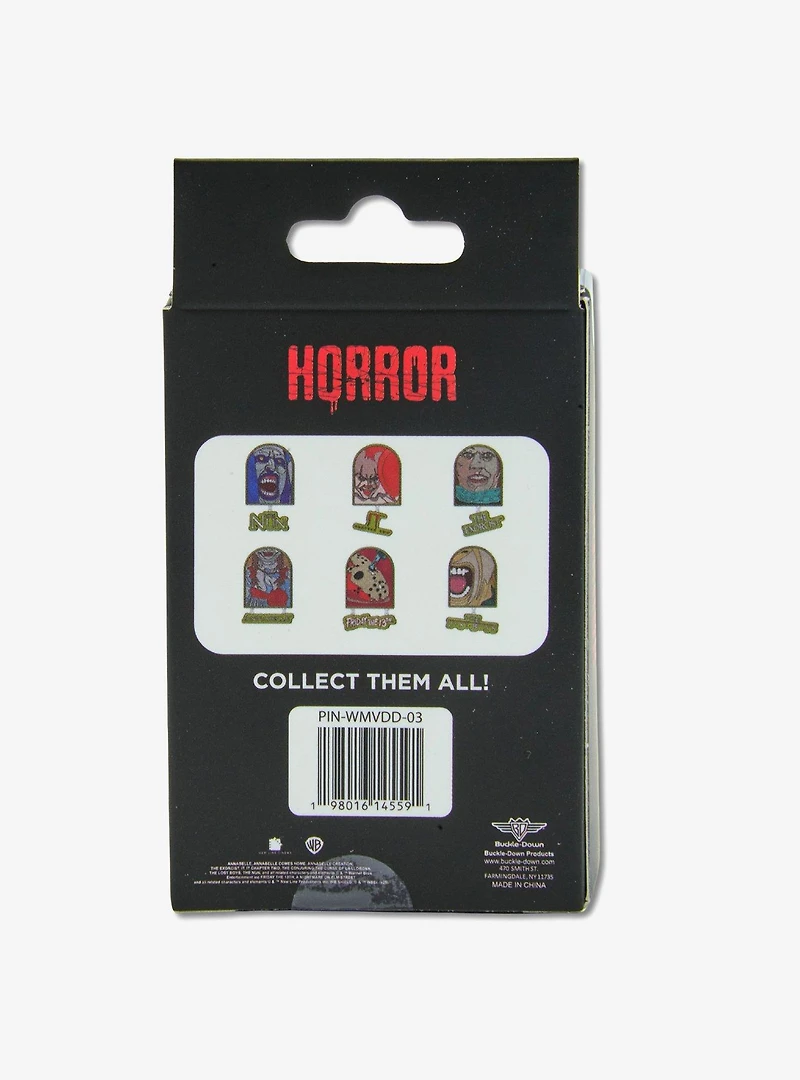 Warner Horror Movie Title Logos Mystery Enamel Pin Blind Box Series 2 Pack
