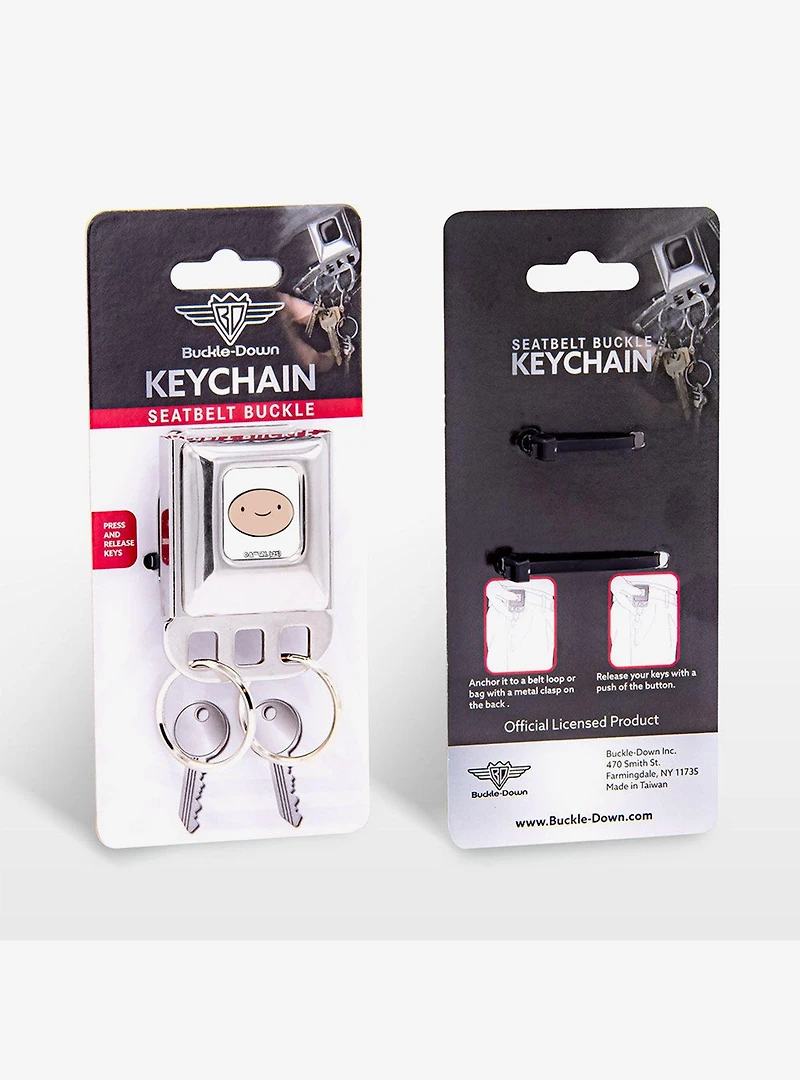 Adventure Time Finn Face Close Up Seatbelt Buckle Keychain