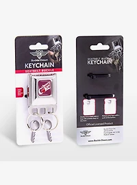 Coca-Cola Cherry Coke Logo Burgundy Seatbelt Buckle Keychain