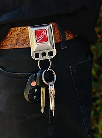 Coca-Cola Script Logo Seatbelt Buckle Keychain