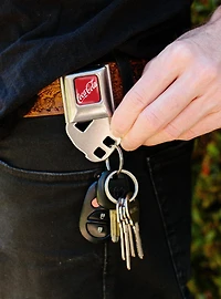 Coca-Cola Script Logo Seatbelt Buckle Keychain