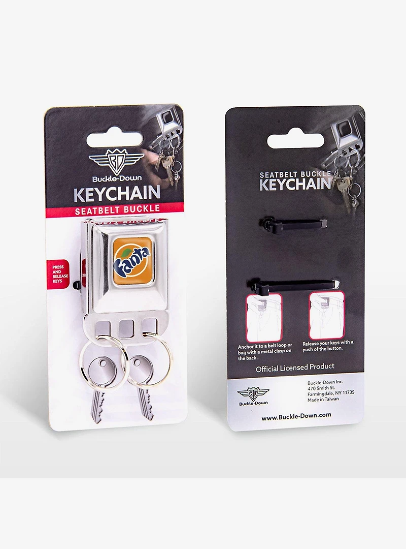Coca-Cola Fanta Logo Seatbelt Buckle Keychain