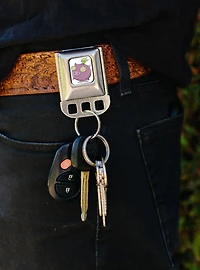 Invader Zim GIR and Piggy Flying Pose Seatbelt Buckle Keychain