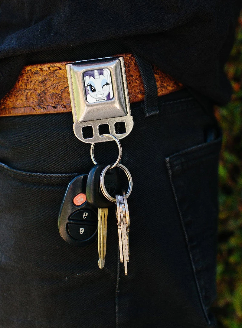 My Little Pony Rarity Face Close Up Seatbelt Buckle Keychain
