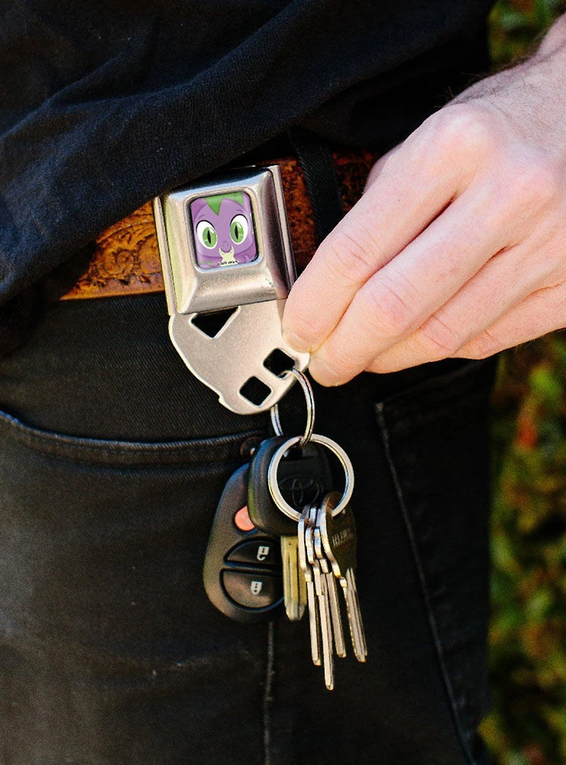 My Little Pony Spike Face Close Up Lavender Seatbelt Buckle Keychain