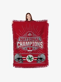 NCAA Ohio State Buckeyes 2024 FBC Peak Tapestry Throw Blanket