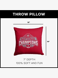 NCAA Ohio State Buckeyes 2024 FBC Champs Tapestry Throw Pillow