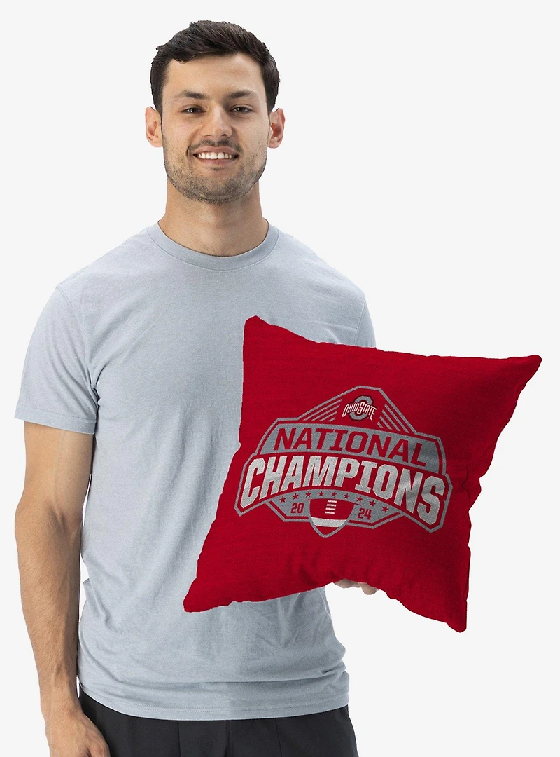 NCAA Ohio State Buckeyes 2024 FBC Champs Tapestry Throw Pillow