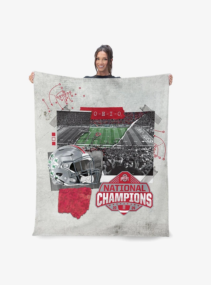 NCAA Ohio State Buckeyes 2024 FBC Champ Love Silk Touch Throw Blanket