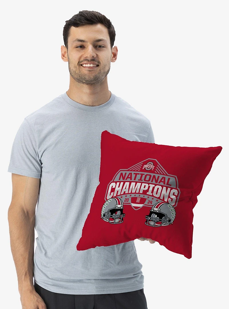 NCAA Ohio State Buckeyes 2024 FBC Champ Stance Throw Pillow