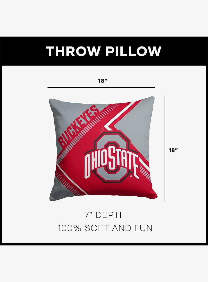 NCAA Ohio State Buckeyes Pulsewave Throw Pillow