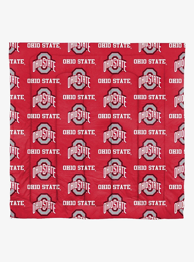 NCAA Rotary Ohio State 7 PC Queen Bed In Bag Set