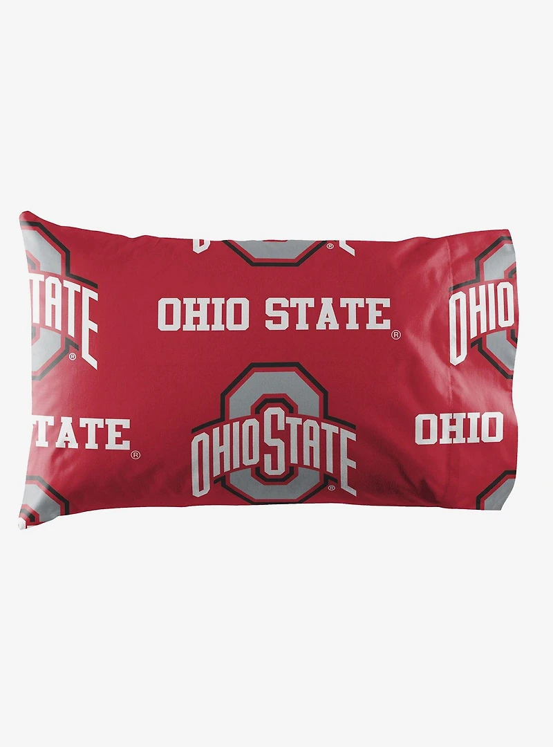 NCAA Ohio State University Buckeyes Twin Rotary Bed In A Bag Set