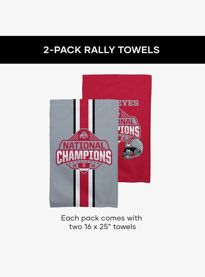 NCAA Ohio State Buckeyes 2024 FBC Champs Fan Towel 2 Pack