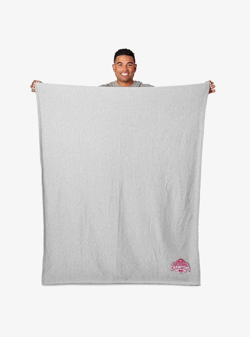 NCAA Ohio State Buckeyes 2024 FBC Champs Logo Sweatshirt Throw Blanket
