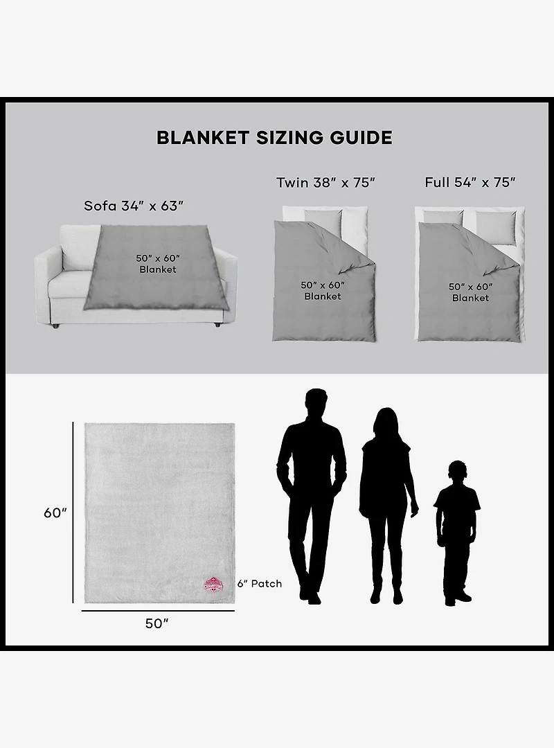 NCAA Ohio State Buckeyes 2024 FBC Champs Logo Sweatshirt Throw Blanket