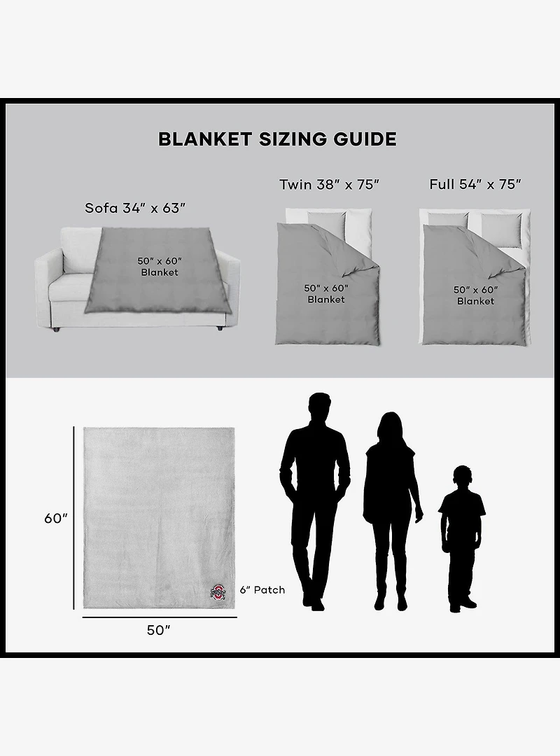 NCAA Ohio State Buckeyes Logo Sweatshirt Throw Blanket