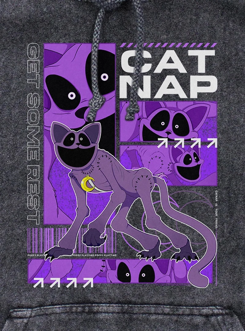 Poppy Playtime Catnap Is Your Friend Mineral Wash Hoodie