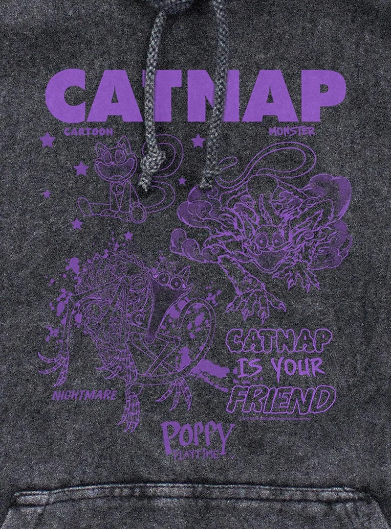 Poppy Playtime Catnap Just Kitten Mineral Wash Hoodie