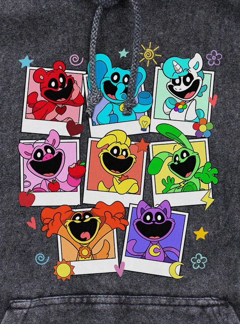 Poppy Playtime Polaroid Smiling Critters Mineral Wash Hoodie