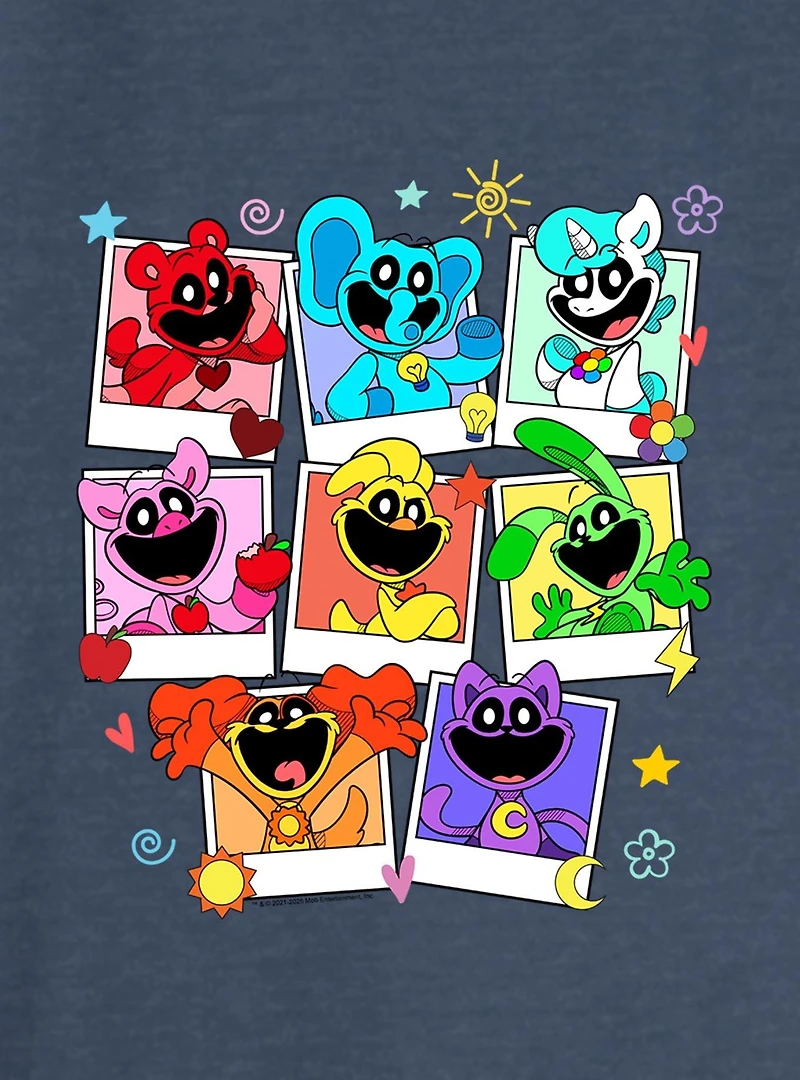 Poppy Playtime Polaroid Smiling Critters Womens Slouchy Sweatshirt